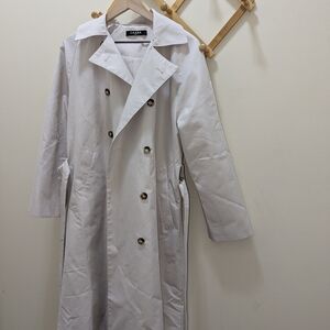White Double-Breasted Women's Coat